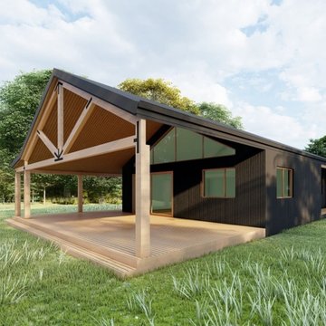 3D render of finished design for Passive House in Raglan