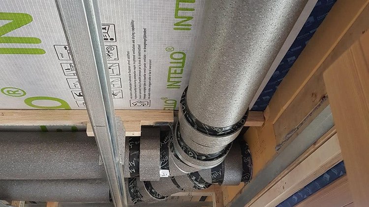The Gibbon Passive House North Canterbury - Installed INTELLO<sup>®</sup>  airtightness layer