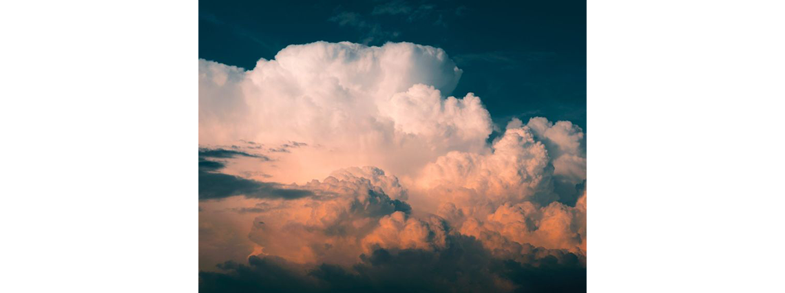 Figure 2: Cumulonimbus clouds are formed from water vapour carried by powerful upward air currents.