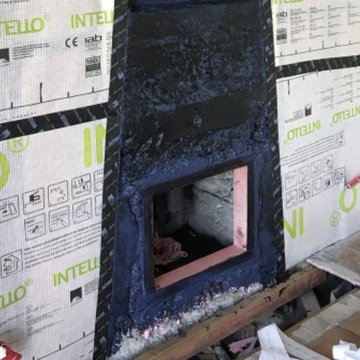 Kiwi House - Installation of pro clima INTELLO® PLUS around the fireplace