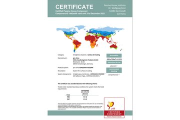 Passive House Certificate - AEROSANA<sup>®</sup> VISCONN -2022