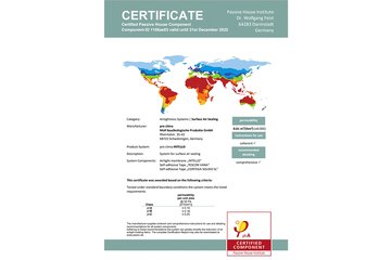 Passive House Certificate - Product System INTELLO<sup>®</sup> - 2022