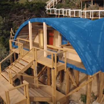 Taylors Mistake House -Blue Suede Roofs wrapped with SOLITEX EXTASANA ADHERO®