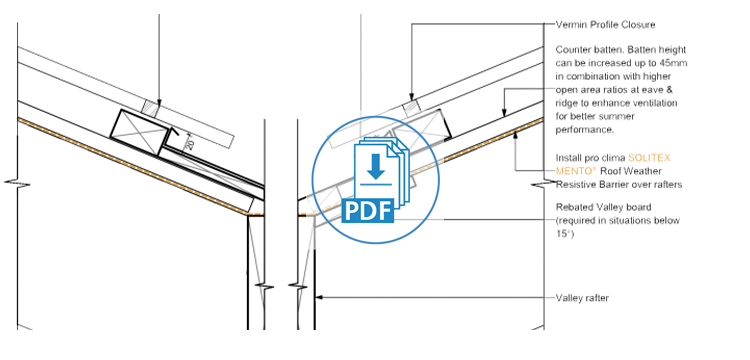 Typical Valley Detail - Counter Battens - W1221
