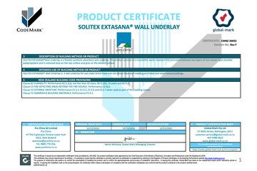 CodeMark Certification: SOLITEX EXTASANA