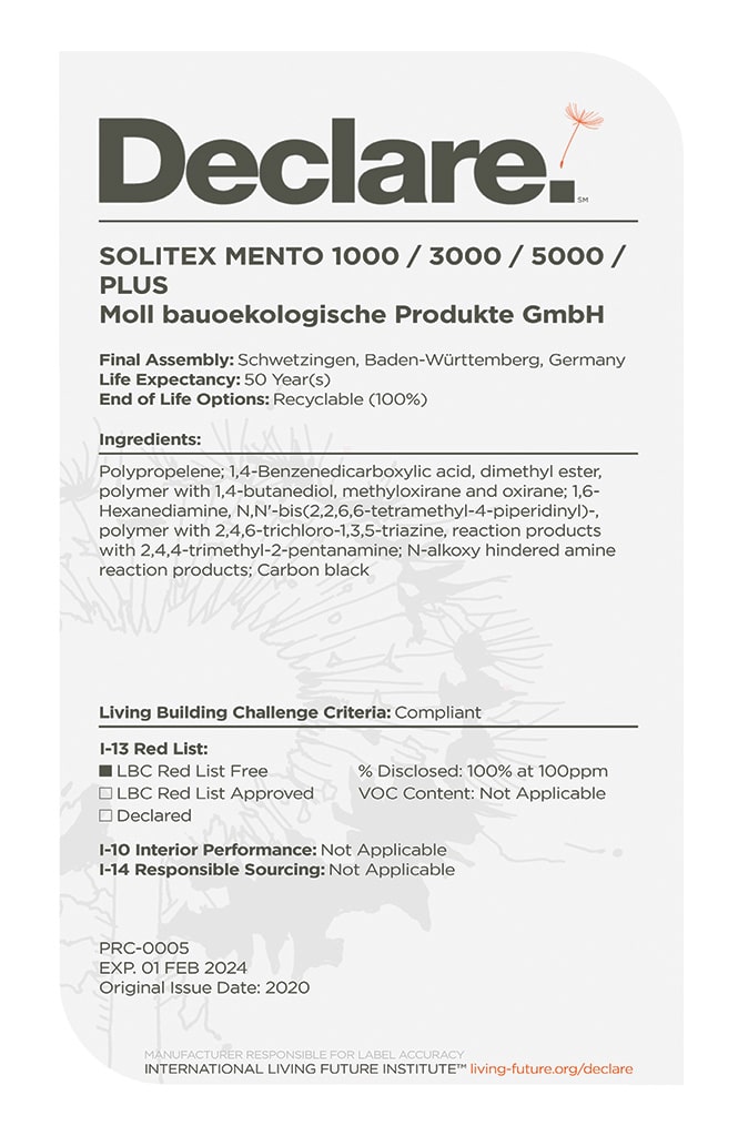 pro clima SOLITEX MENTO 1000_ 3000_ 5000_ PLUS Declare Label 2024